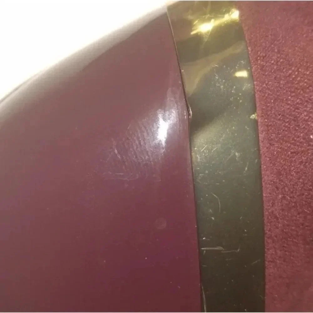 Calvin Klein Carlia Maroon Leather Block Heels - Picture 2 of 5